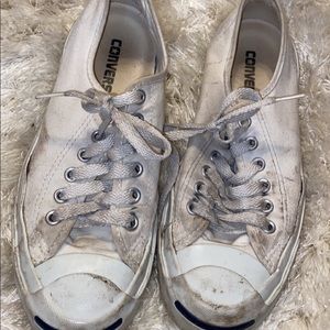 All white converse low tops